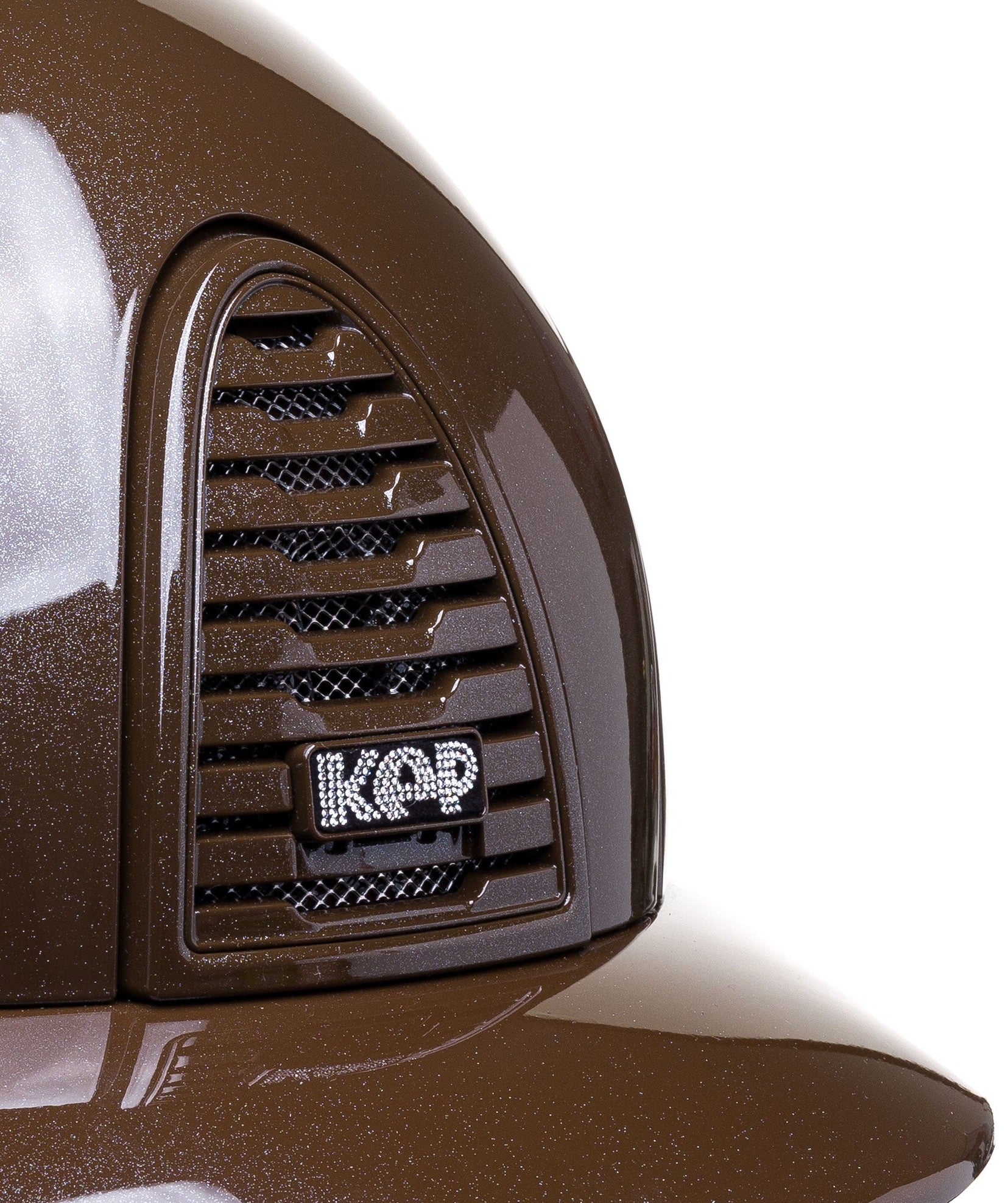 KEP ITALIA CROMO 2.0 DIAMOND KASK JEŹDZIECKI WHITE CRYSTALS SUEDE BRĄZOWY