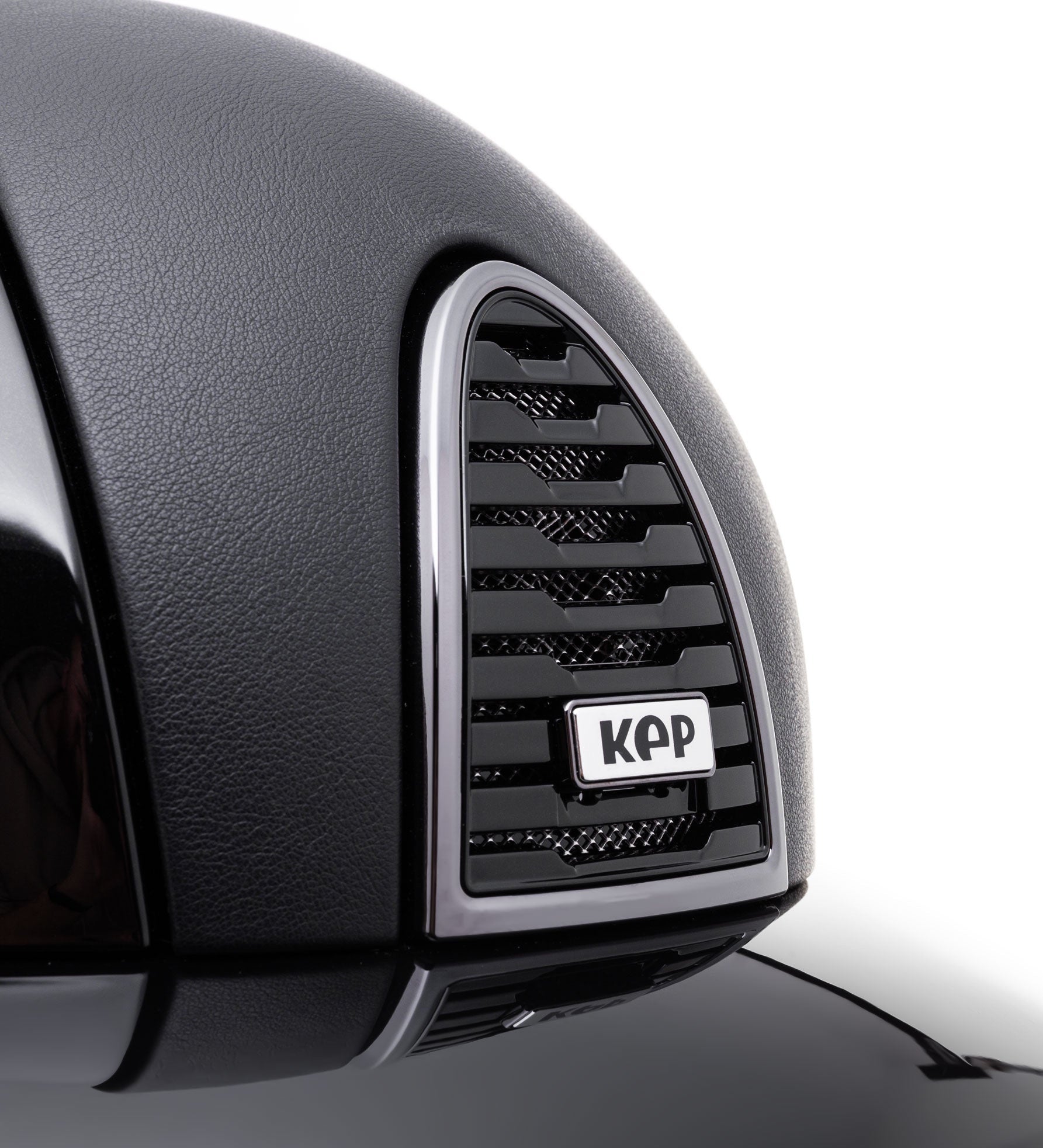 KEP ITALIA CROMO 2.0 POLISH KASK JEŹDZIECKI LEATHER FRONT BACK/POLISH POLO VISOR/BEIGE CHIN/MIRROR FRAME/SILVER LOGO CZARNY