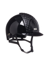 KEP ITALIA CROMO 2.0 POLISH KASK JEŹDZIECKI MILANO LEATHER FRONT/POLISH VISORS/MIRROR CROMO BUTTON/SLV SHINE LOGO CZARNY