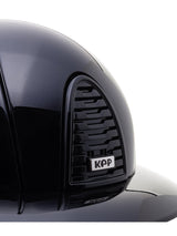 KEP ITALIA CROMO 2.0 POLISH KASK JEŹDZIECKI POLO VISOR/BLK CHIN/POLISH BLK/METAL SILVER SHINE LOGO CZARNY