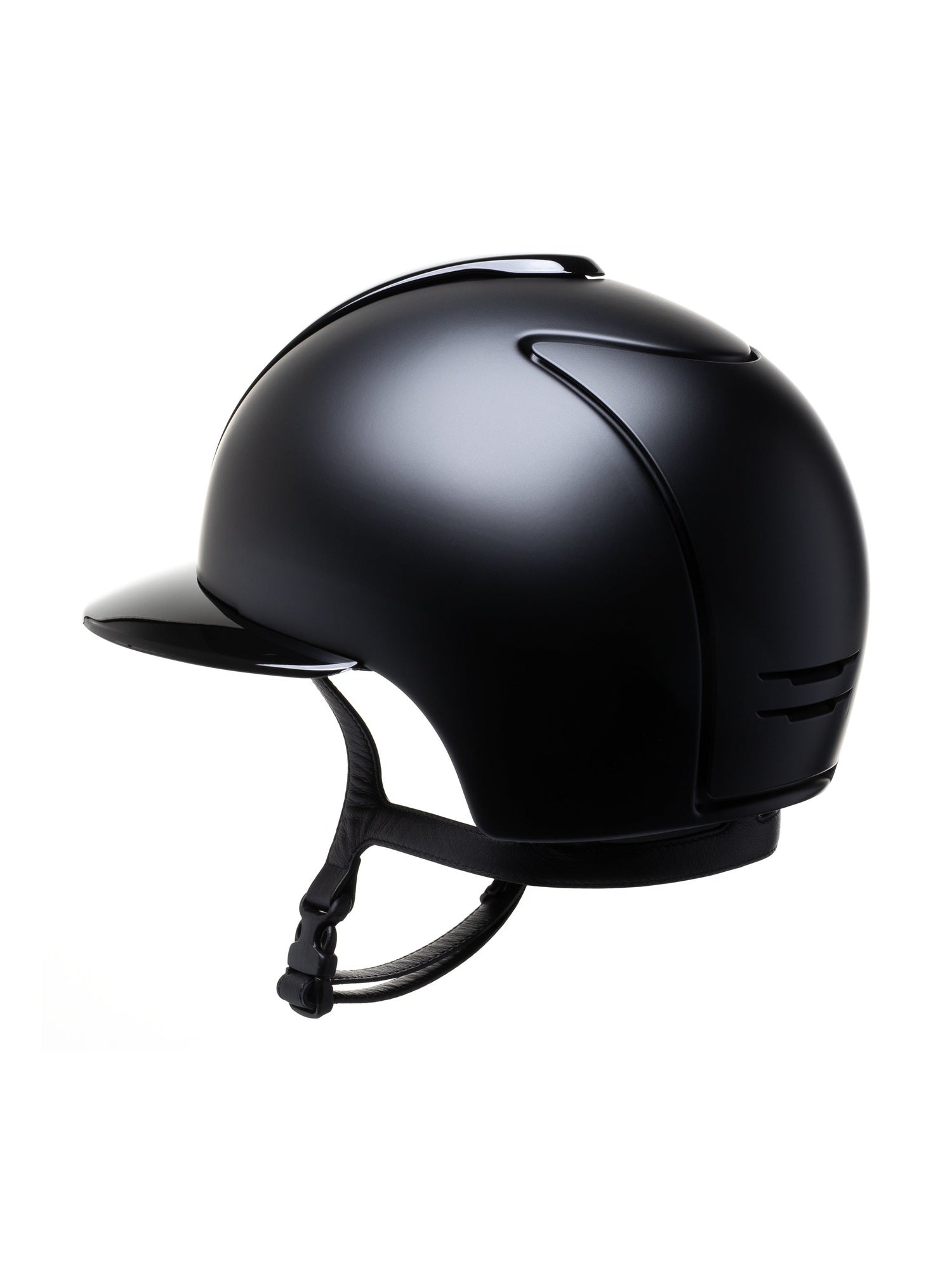KEP ITALIA CROMO 2.0 POLISH KASK JEŹDZIECKI POLO VISOR/BLK CHIN/POLISH BLK/SILVER FRAME LOGO CZARNY