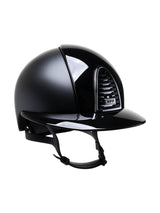 KEP ITALIA CROMO 2.0 POLISH KASK JEŹDZIECKI POLO VISOR/BLK CHIN/POLISH BLK/SILVER FRAME LOGO CZARNY