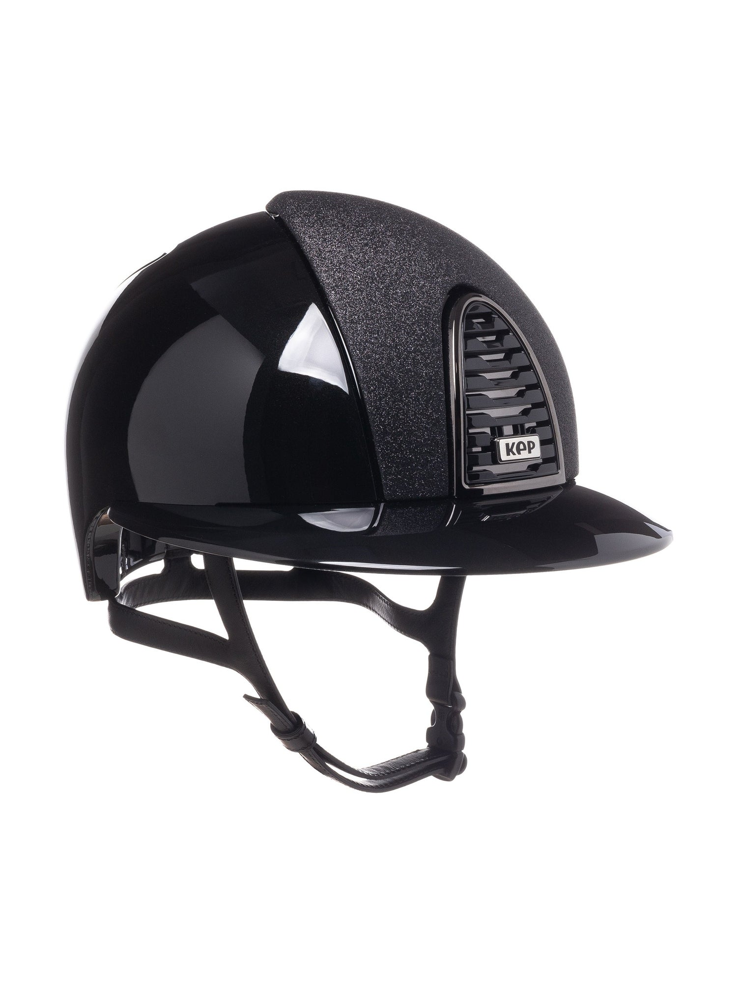 KEP ITALIA CROMO 2.0 POLISH KASK JEŹDZIECKI STAR BLK FRONT/POLISH VISORS/MIRROR BLK FRAME BUTTON/SLV SHINE LOGO CZARNY