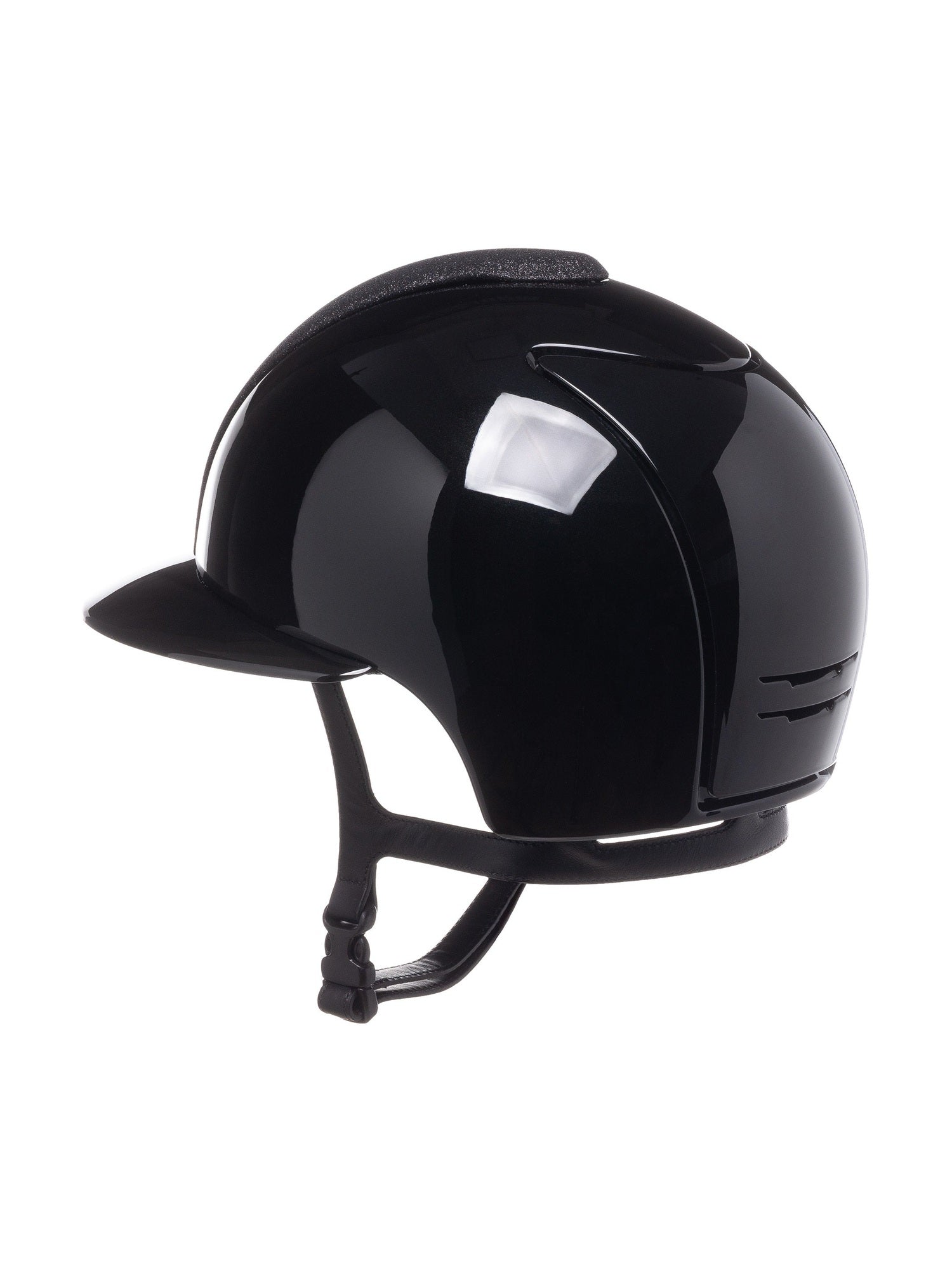KEP ITALIA CROMO 2.0 POLISH KASK JEŹDZIECKI STAR BLK FRONT/POLISH VISORS/MIRROR BLK FRAME BUTTON/SLV SHINE LOGO CZARNY