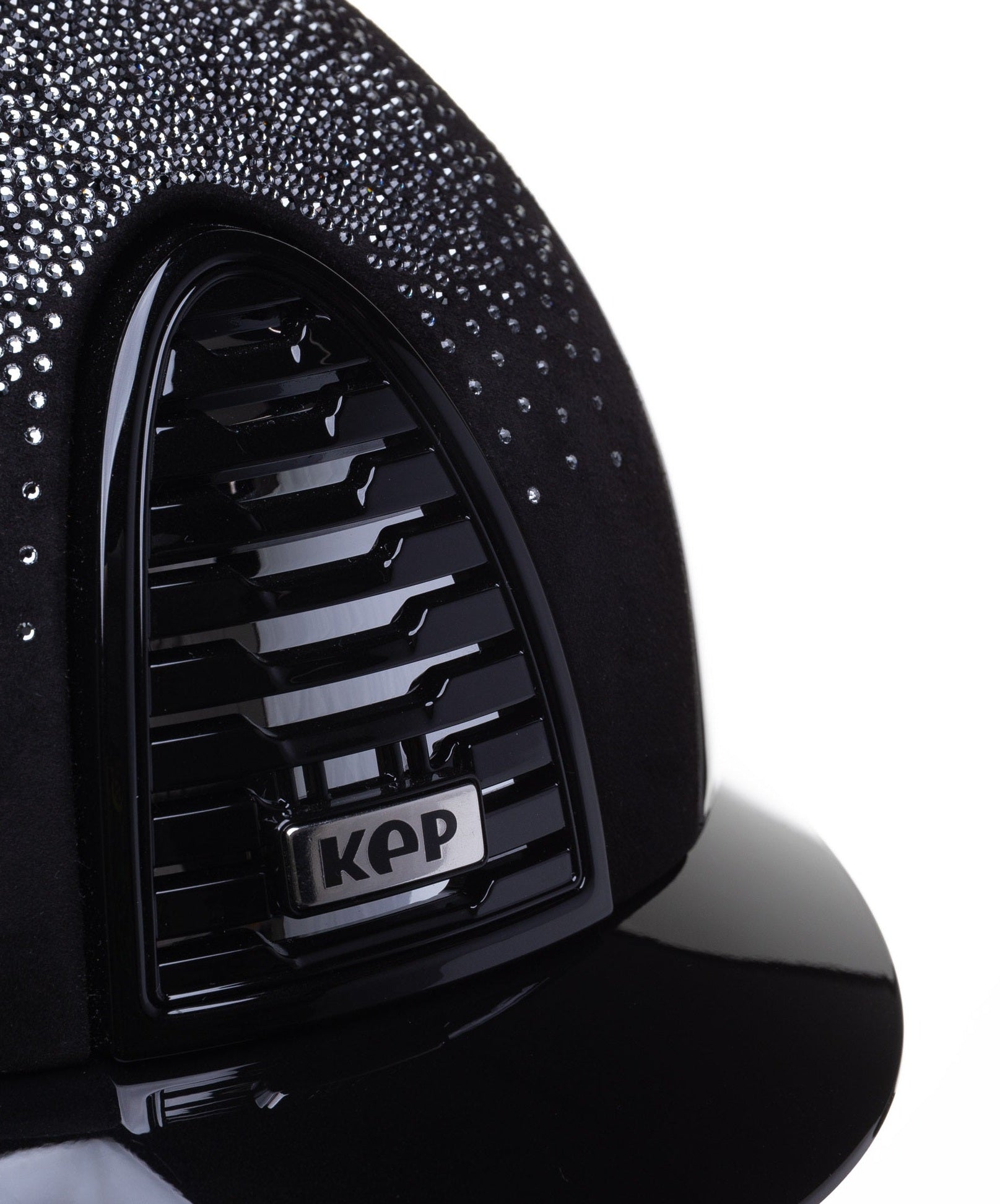 KEP ITALIA CROMO 2.0 POLISH KASK JEŹDZIECKI SUEDE BLACK NEBULA SILV/BLACK STRAP/MIRROR SILVER/SILVER LOGO CZARNY