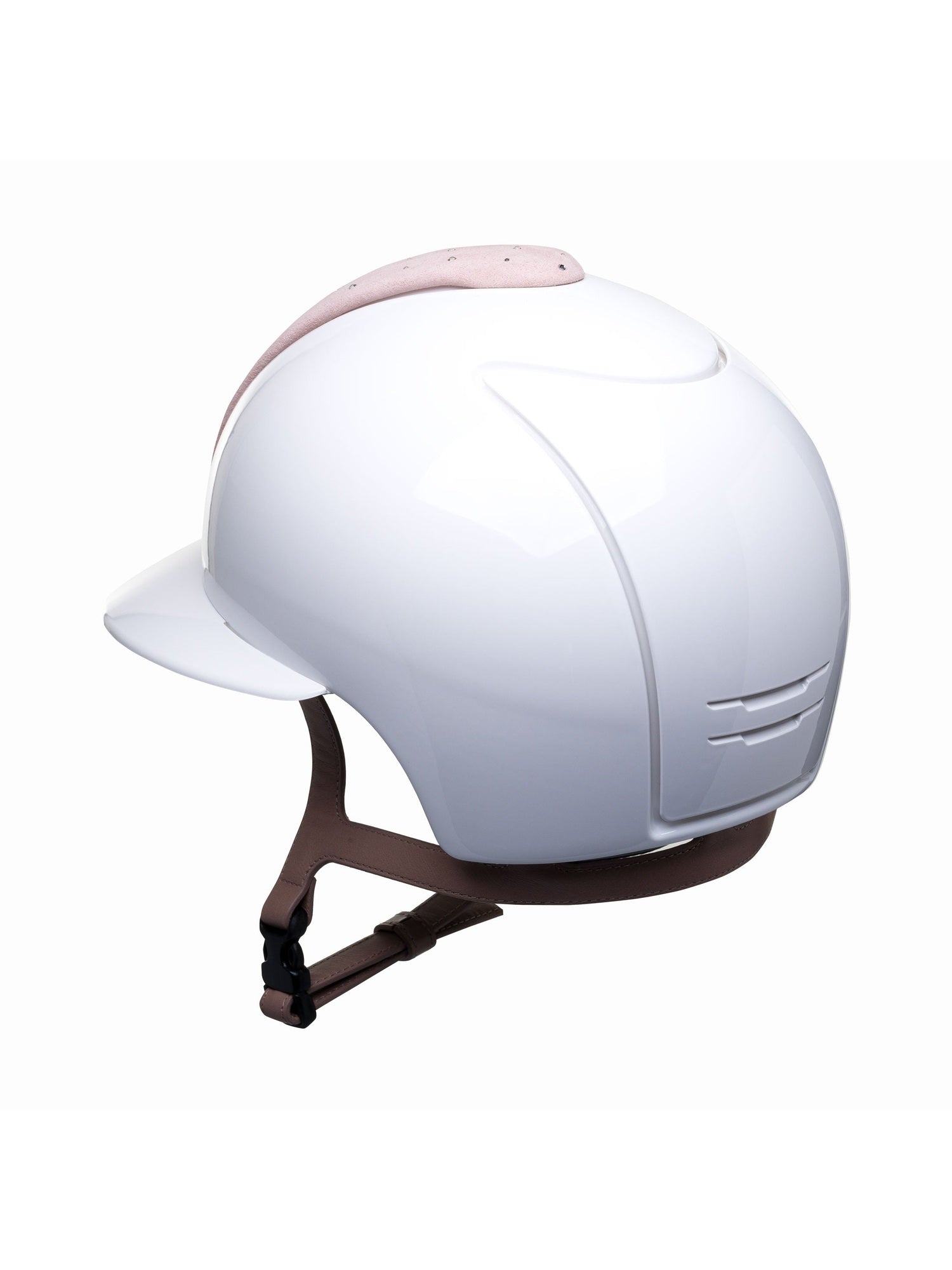 KEP ITALIA CROMO 2.0 POLISH KASK JEŹDZIECKI SUEDE POWDER DROP CRYSTAL/POWDER CHIN/MIRROR SLV BIAŁY