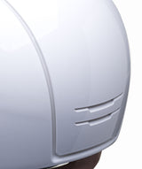 KEP ITALIA CROMO 2.0 POLISH KASK JEŹDZIECKI SUEDE POWDER DROP CRYSTAL/POWDER CHIN/MIRROR SLV BIAŁY