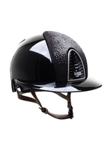 KEP ITALIA CROMO 2.0 POLISH POLO KASK SUEDE BLACK NEBULA SILVER/CRYSTALS FRAME/ZIRCONS LOGO CZARNY