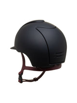 KEP ITALIA CROMO 2.0 TEXTILE KASK JEŹDZIECKI BORDEAUX CHIN/TEXTURIZED FRAME GRID SUBGRID/SILVER LOGO CZARNY