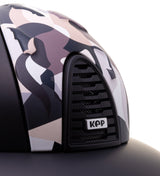 KEP ITALIA CROMO 2.0 TEXTILE KASK JEŹDZIECKI BROWN CHINSTRAP/TEXTILE FRAME GRID SUBGRID/SILVER SHINE LOGO BRĄZOWY