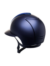 KEP ITALIA CROMO 2.0 TEXTILE KASK JEŹDZIECKI GALASSIA BLUE/DARK BLUE STRAP/MATT LOGO GRANATOWY