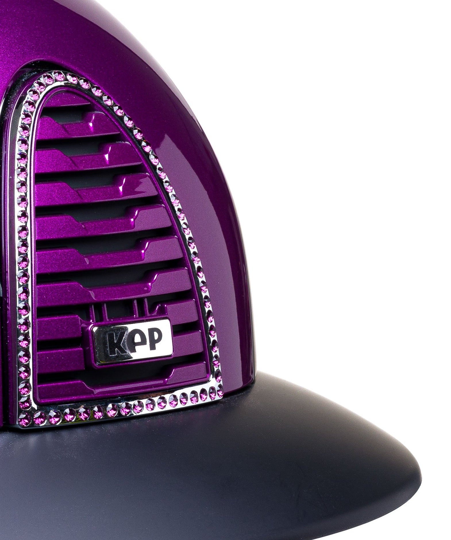 KEP ITALIA CROMO 2.0 TEXTILE METAL VIOLA/SWAROVSKI AMETIST BLACK EQUESTRIAN HELMET