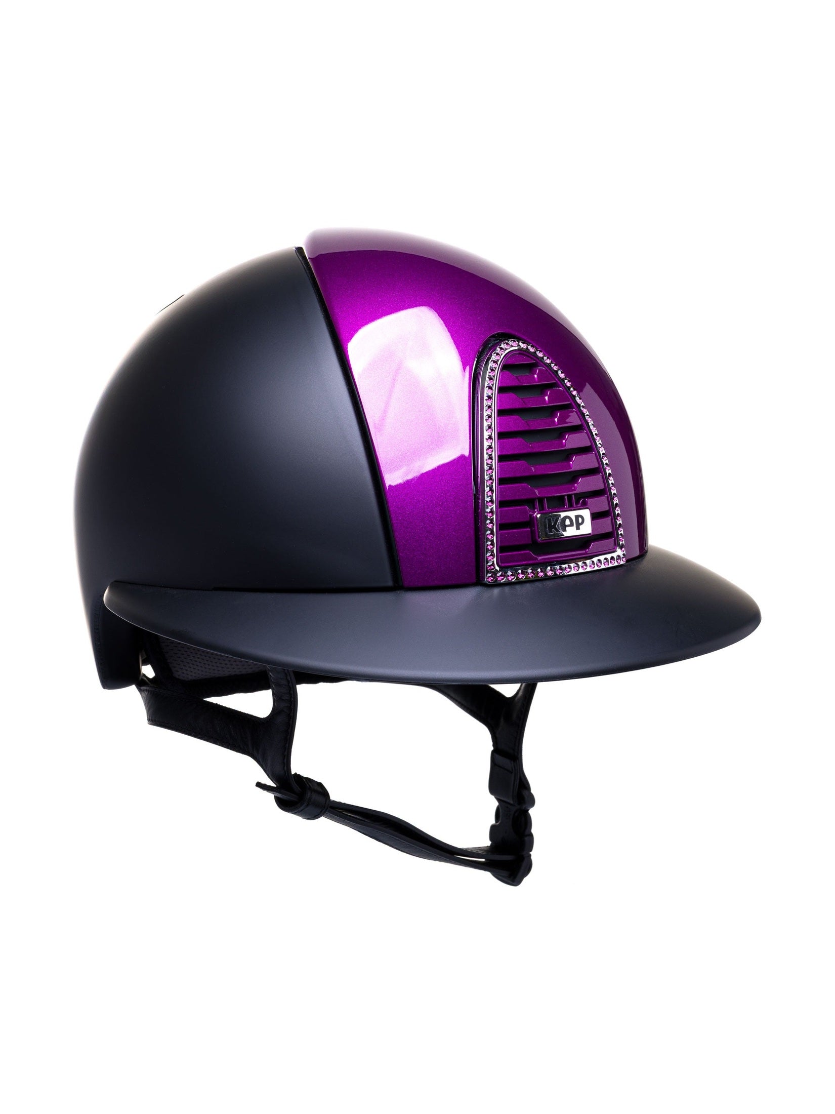 KEP ITALIA CROMO 2.0 TEXTILE METAL VIOLA/SWAROVSKI AMETIST BLACK EQUESTRIAN HELMET