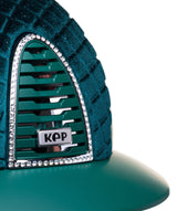 KEP ITALIA CROMO 2.0 TEXTILE KASK JEŹDZIECKI MILANO VELVET SHINING FRONT/SWARO FRAME ZIELONY