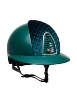 KEP ITALIA CROMO 2.0 TEXTILE KASK JEŹDZIECKI MILANO VELVET SHINING FRONT/SWARO FRAME ZIELONY