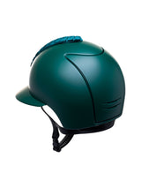 KEP ITALIA CROMO 2.0 TEXTILE KASK JEŹDZIECKI MILANO VELVET SHINING FRONT/SWARO FRAME ZIELONY