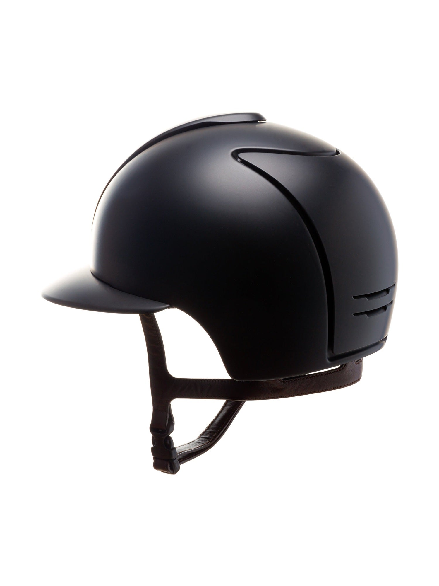 KEP ITALIA CROMO 2.0 TEXTILE KASK JEŹDZIECKI MIRROR CROMO FRAME GRID BUTTON/LEATHER BROWN/SLV SHINE LOGO CZARNY
