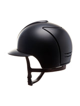KEP ITALIA CROMO 2.0 TEXTILE KASK JEŹDZIECKI MIRROR CROMO FRAME GRID BUTTON/LEATHER BROWN/SLV SHINE LOGO CZARNY