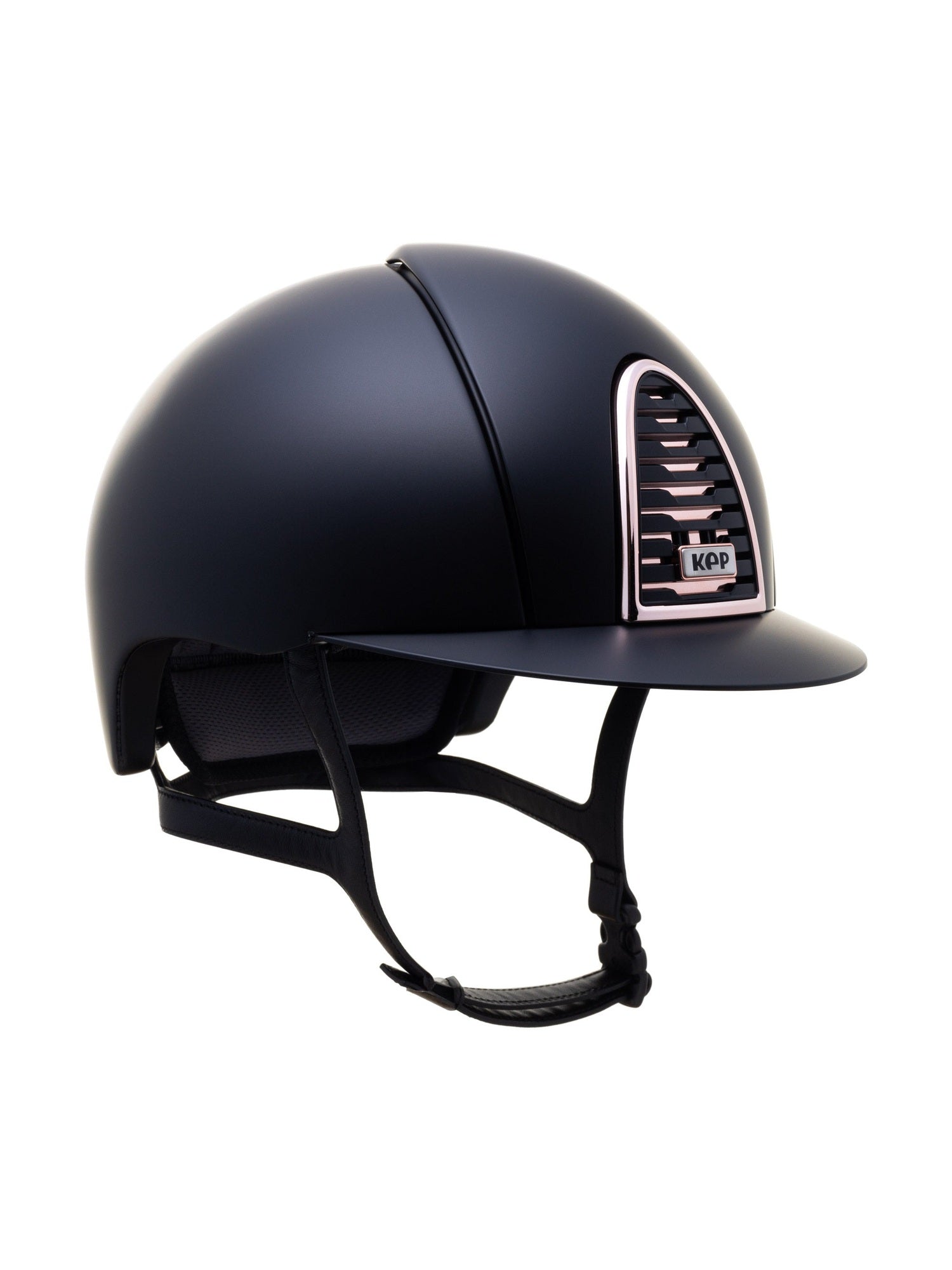 KEP ITALIA CROMO 2.0 TEXTILE KASK JEŹDZIECKI MIRROR ROSEGOLD FRAME SUBGRID BUTTON/SILVER MATT LOGO CZARNY