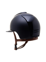 KEP ITALIA CROMO 2.0 TEXTILE KASK JEŹDZIECKI POLISH FRONT REAR/BEIGE STRAP/MIRROR SLV/WHITE CRISTALLI ON SUEDE CZARNY