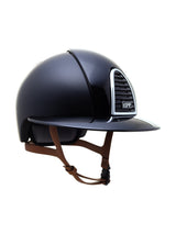 KEP ITALIA CROMO 2.0 TEXTILE KASK JEŹDZIECKI POLISH FRONT REAR/BEIGE STRAP/MIRROR SLV/WHITE CRISTALLI ON SUEDE CZARNY