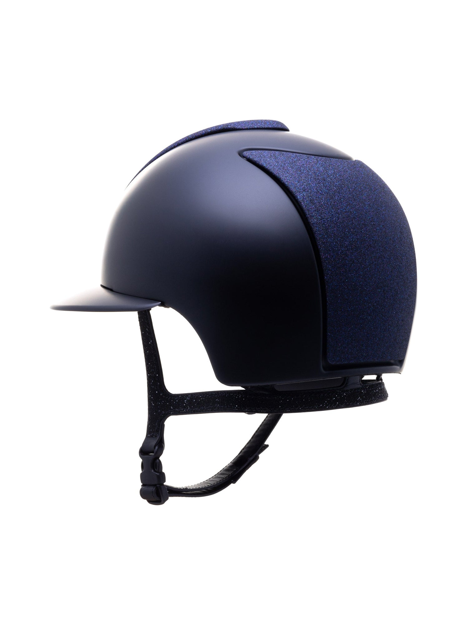 KEP ITALIA CROMO 2.0 TEXTILE KASK JEŹDZIECKI STAR BLUE/CRYSTAL BLK STRAP/DIAMOND BLK/ZIRCONI BLUE CZARNY