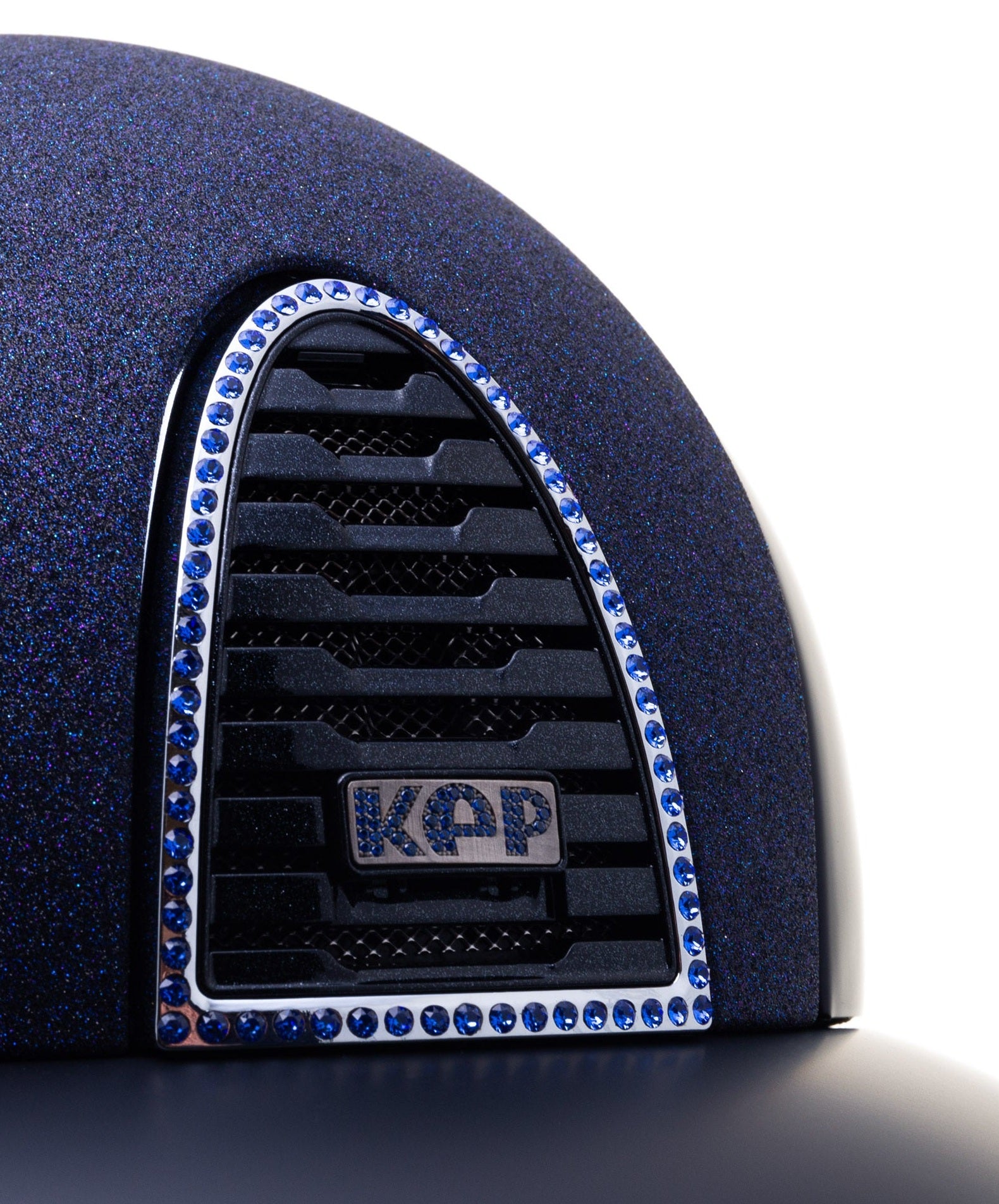 KEP ITALIA CROMO 2.0 TEXTILE KASK JEŹDZIECKI STAR BLUE/CRYSTAL BLK STRAP/DIAMOND BLK/ZIRCONI BLUE CZARNY