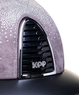 KEP ITALIA CROMO 2.0 TEXTILE KASK JEŹDZIECKI SUEDE GRIGIO NEBULA SILVER/CRYSTALS LOGO CZARNY