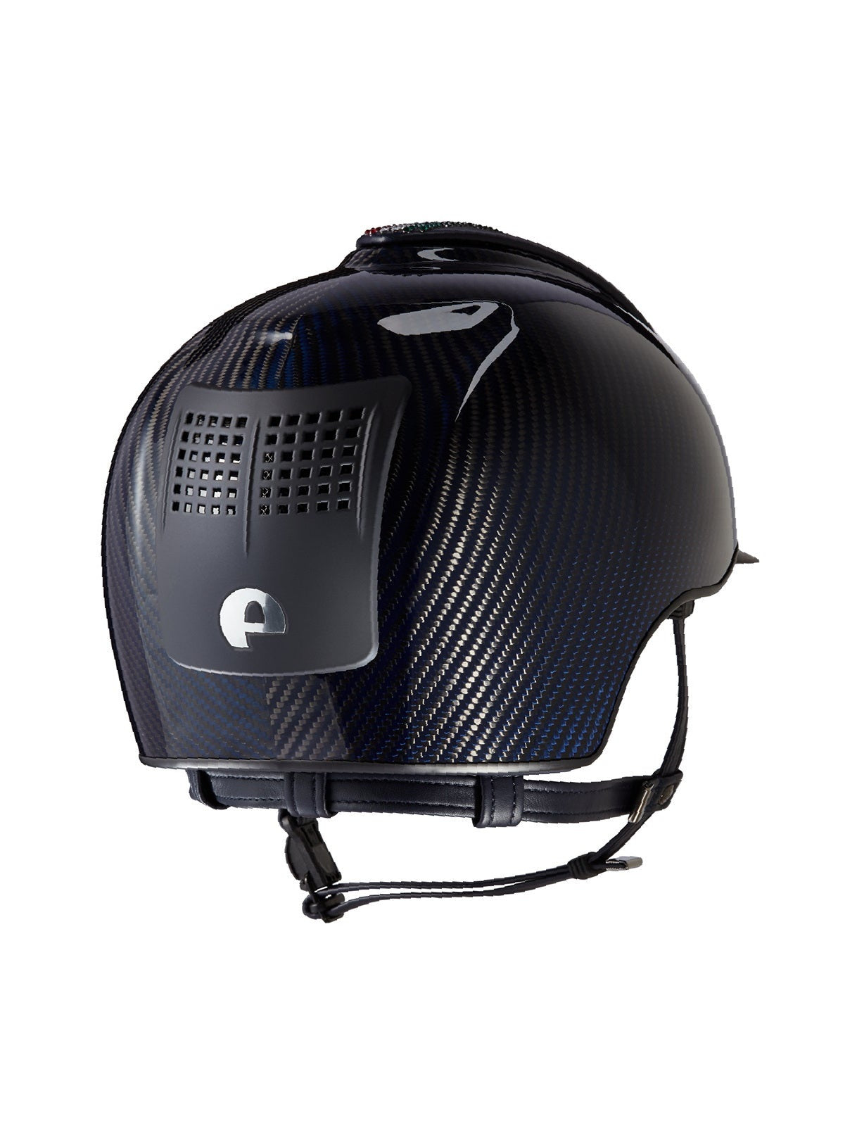 KEP ITALIA E-LIGHT SHINE KASK JEŹDZIECKI MATT VISOR SWARO GRANATOWY