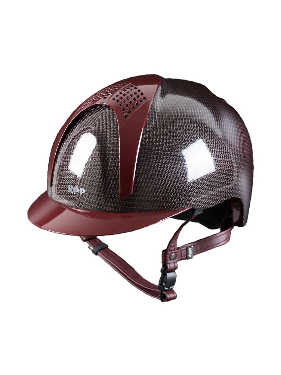 KEP ITALIA E-LIGHT SHINE KASK JEŹDZIECKI METAL BORDEAUX VISOR CZARNY