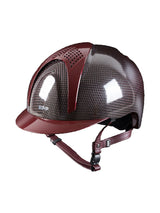 KEP ITALIA E-LIGHT SHINE KASK JEŹDZIECKI METAL BORDEAUX VISOR CZARNY