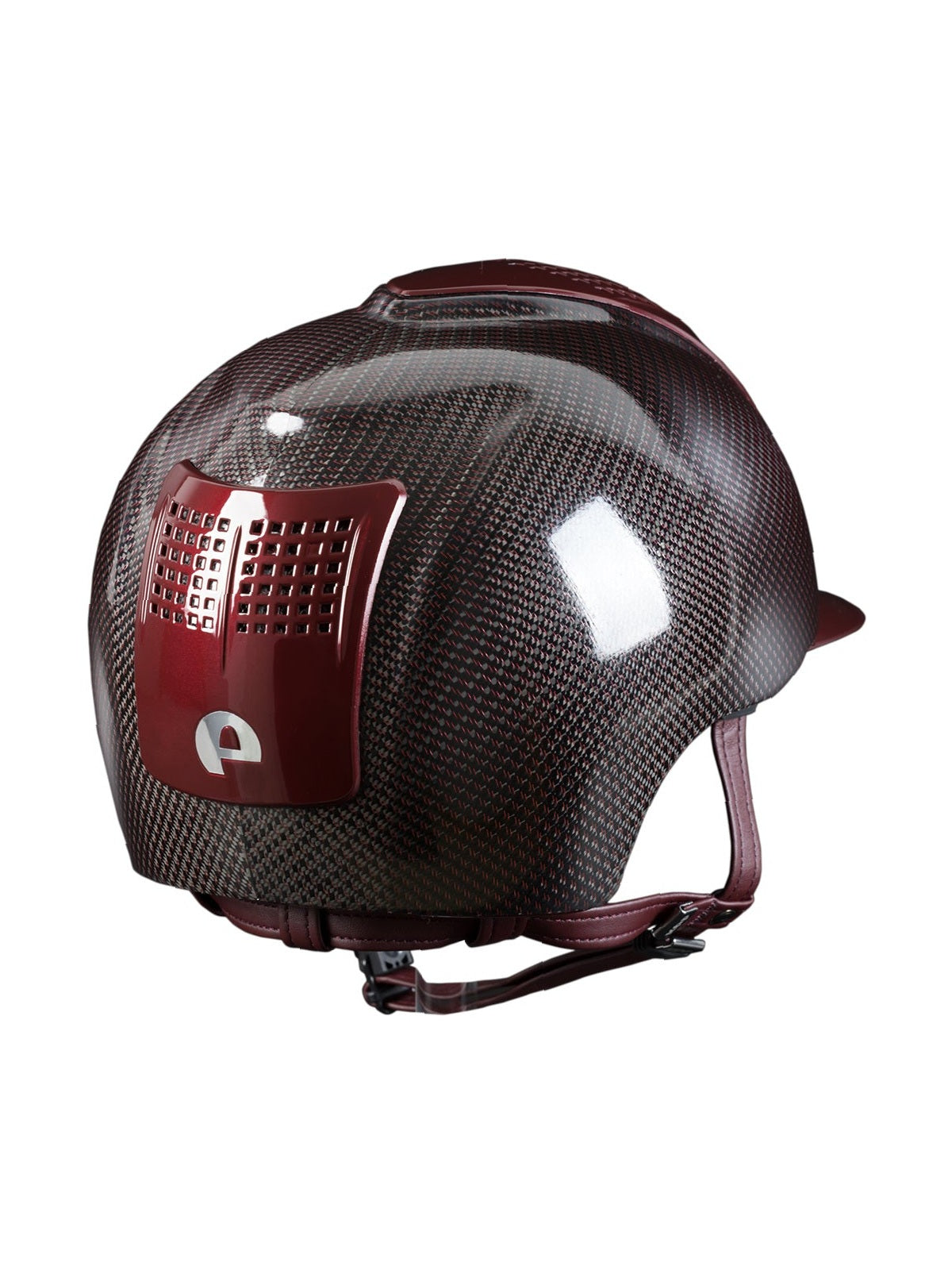 KEP ITALIA E-LIGHT SHINE KASK JEŹDZIECKI METAL BORDEAUX VISOR CZARNY