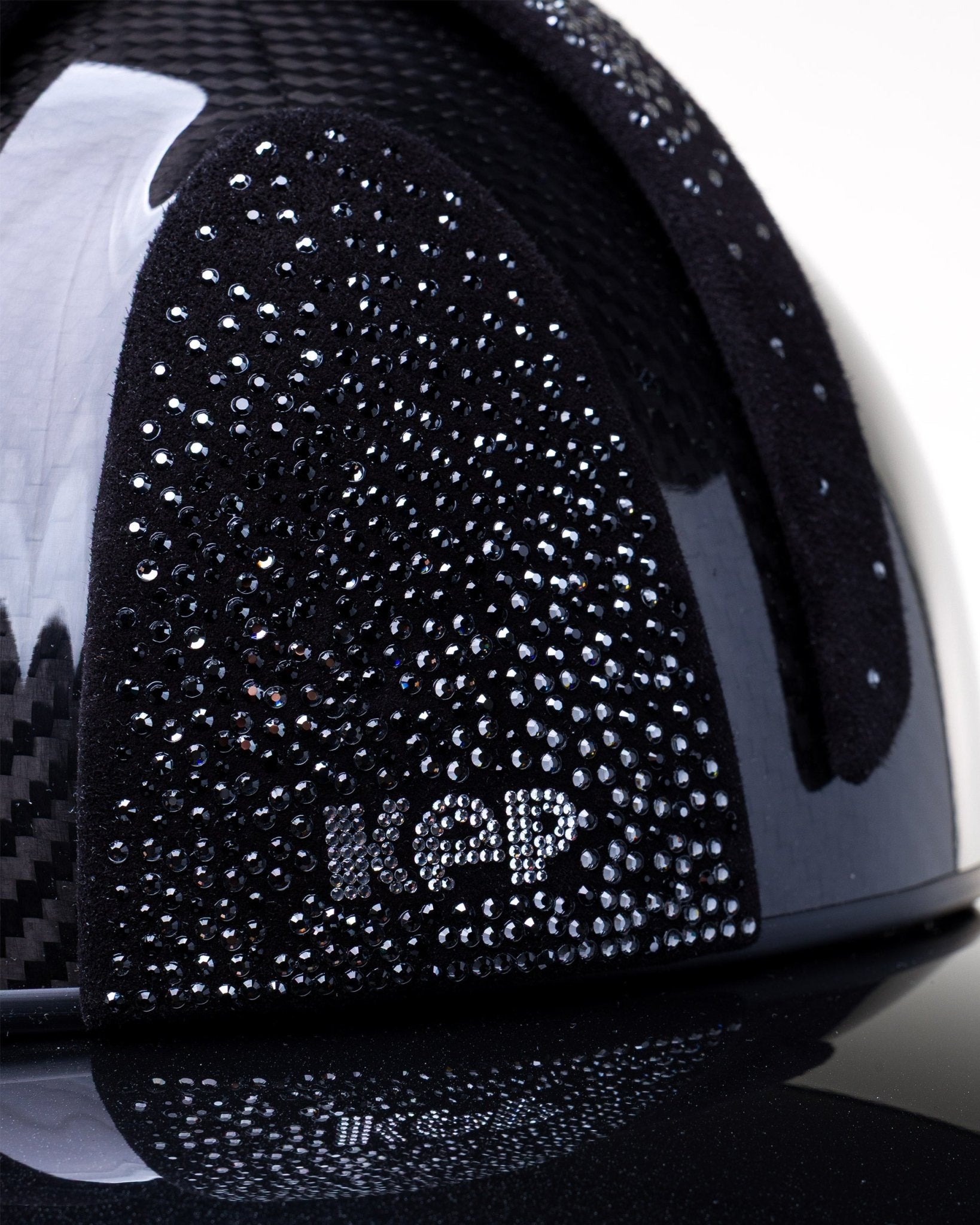 KEP E - LIGHT 3 CARBON KASK JEŹDZIECKI SUEDE NEBULA SILVER CRYSTAL LOGO CZARNY - Kep Italia Equishop