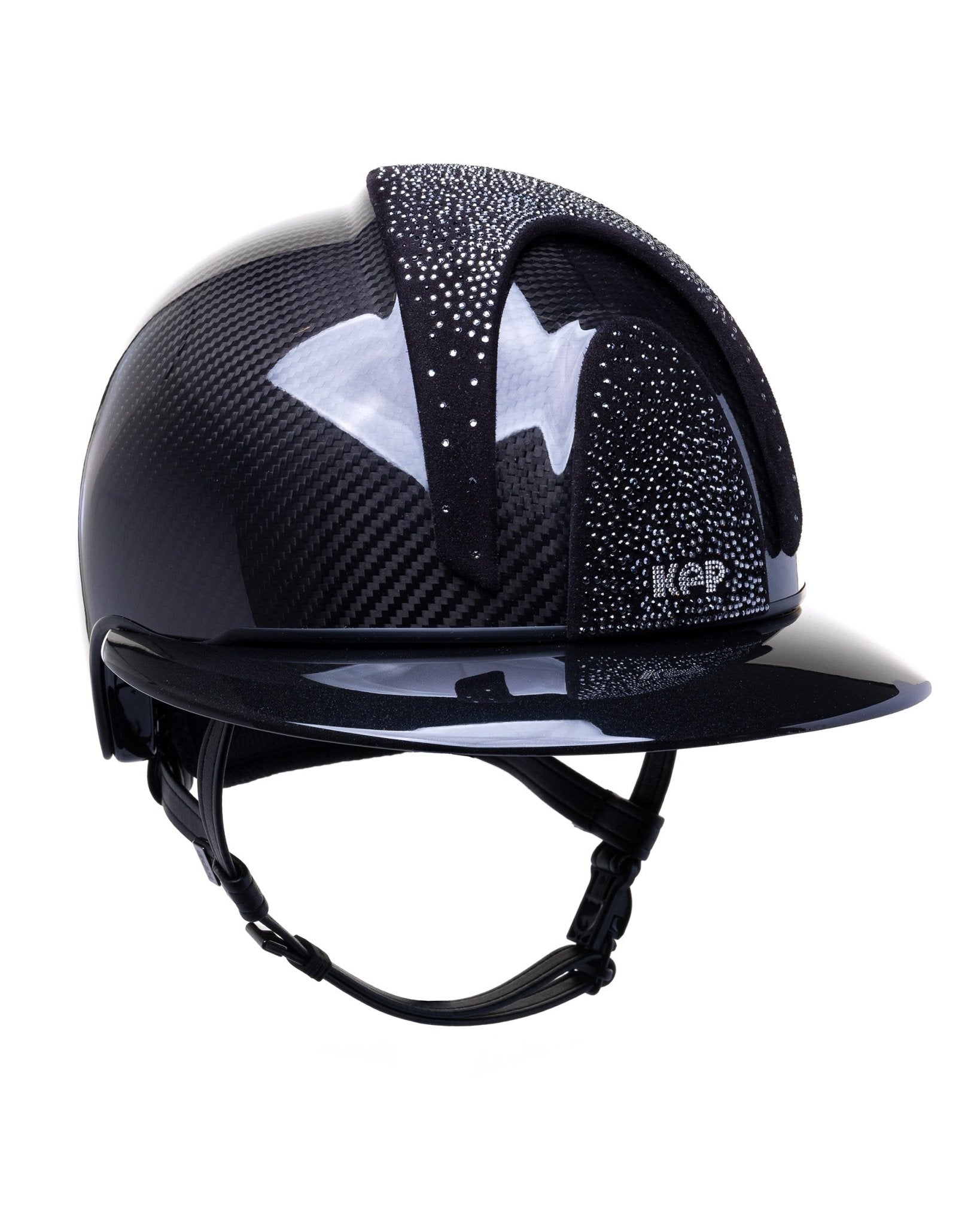 KEP E - LIGHT 3 CARBON KASK JEŹDZIECKI SUEDE NEBULA SILVER CRYSTAL LOGO CZARNY - Kep Italia Equishop