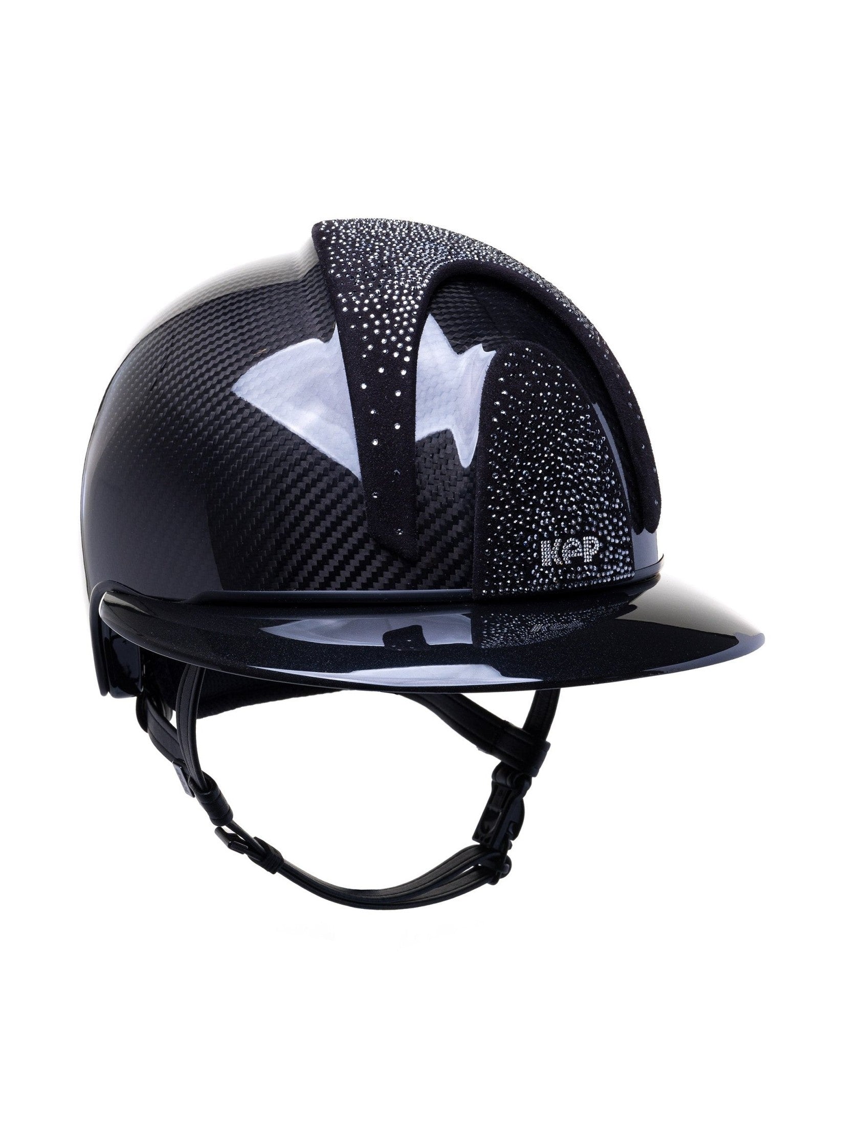 KEP E - LIGHT 3 CARBON KASK JEŹDZIECKI SUEDE NEBULA SILVER CRYSTAL LOGO CZARNY - Kep Italia Equishop