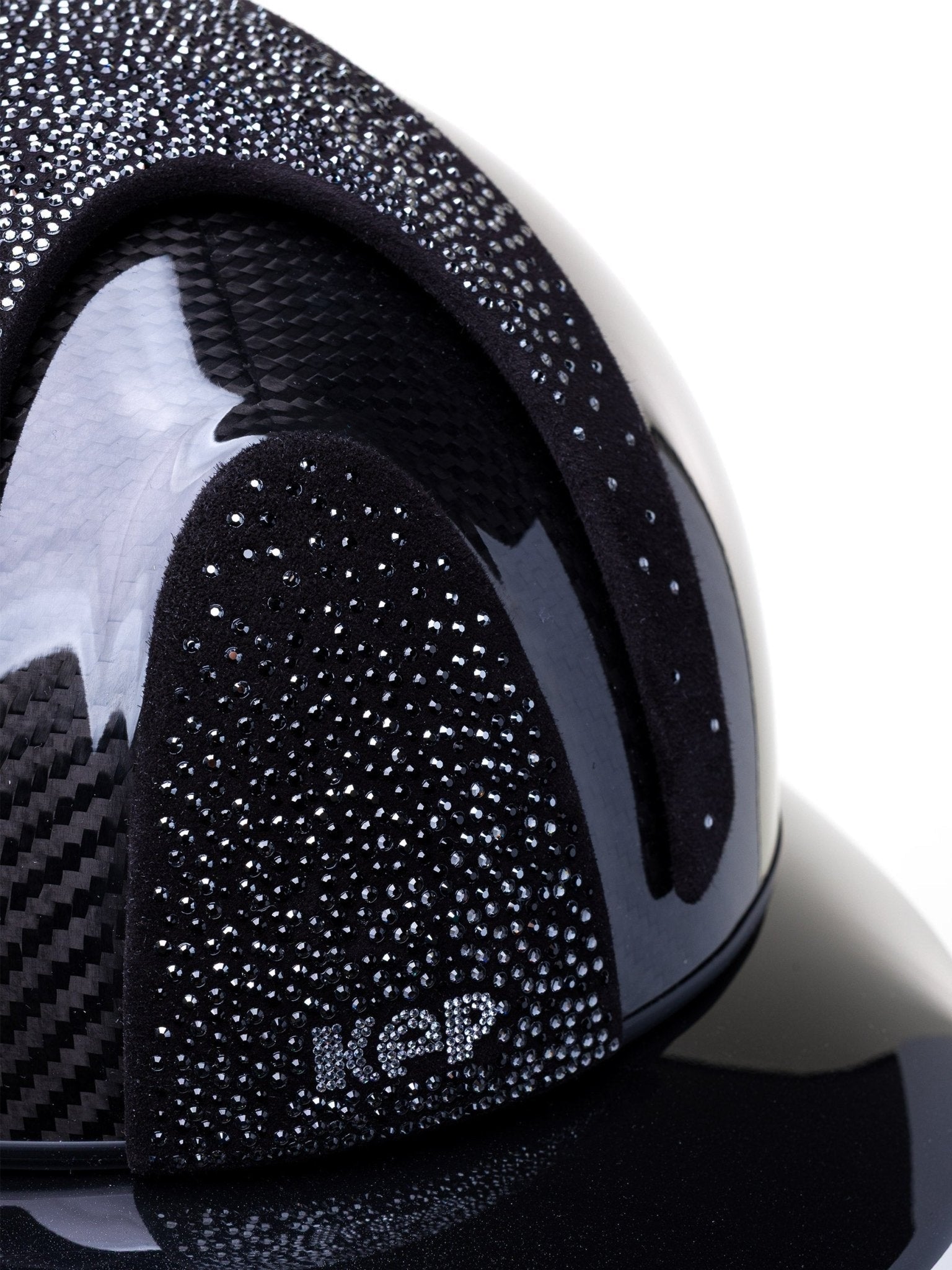 KEP E - LIGHT 3 CARBON KASK JEŹDZIECKI SUEDE NEBULA SILVER CRYSTAL LOGO CZARNY - Kep Italia Equishop