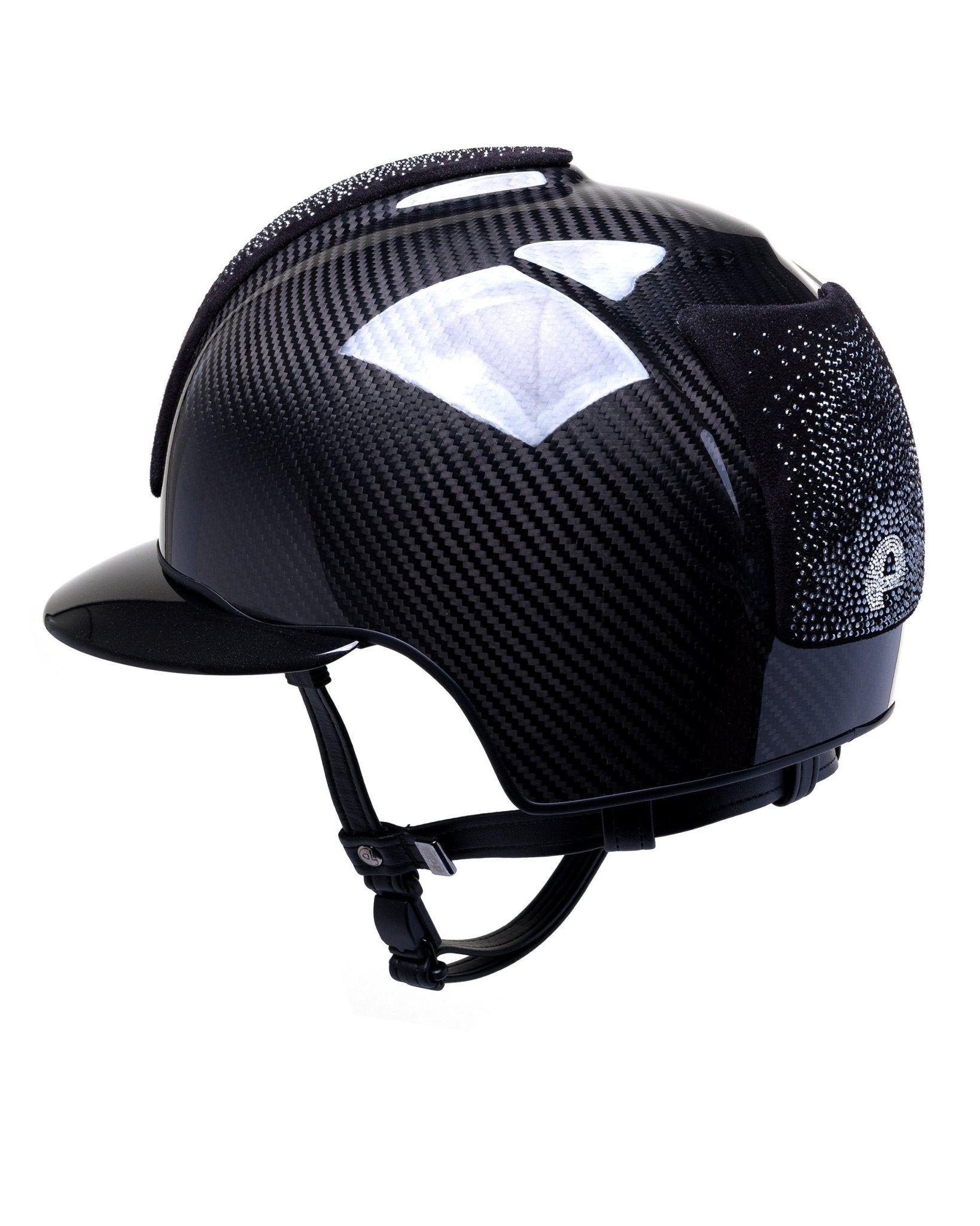 KEP E - LIGHT 3 CARBON KASK JEŹDZIECKI SUEDE NEBULA SILVER CRYSTAL LOGO CZARNY - Kep Italia Equishop