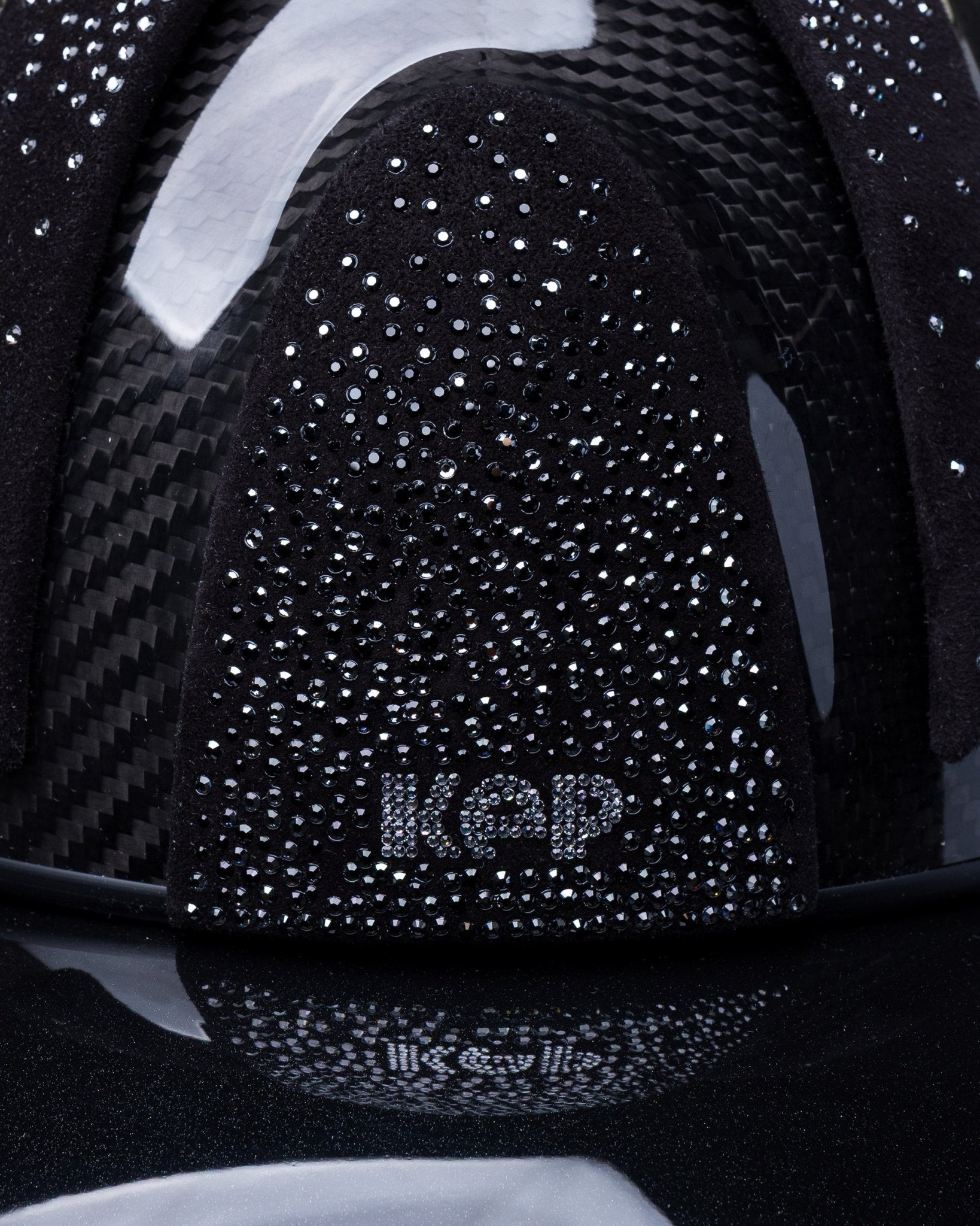 KEP E - LIGHT 3 CARBON KASK JEŹDZIECKI SUEDE NEBULA SILVER CRYSTAL LOGO CZARNY - Kep Italia Equishop