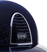 KEP ITALIA CROMO 2.0 DIAMOND KASK JEŹDZIECKI GALASSIA DB/POLO VISOR/DARK BLUE STRAP/CRYSTALS SUEDE LOGO GRANATOWY - KEP Italia Equishop