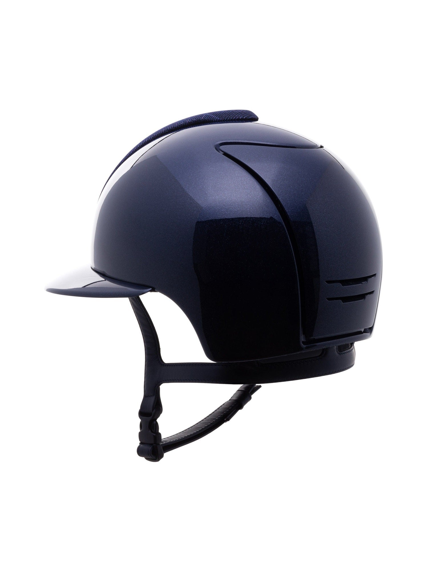 KEP ITALIA CROMO 2.0 DIAMOND KASK JEŹDZIECKI GALASSIA DB/POLO VISOR/DARK BLUE STRAP/CRYSTALS SUEDE LOGO GRANATOWY - KEP Italia Equishop