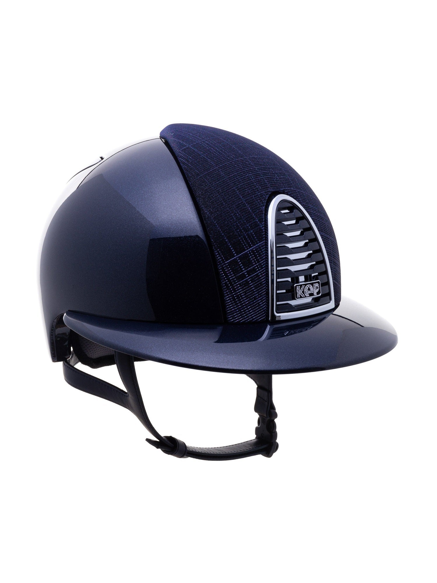 KEP ITALIA CROMO 2.0 DIAMOND KASK JEŹDZIECKI GALASSIA DB/POLO VISOR/DARK BLUE STRAP/CRYSTALS SUEDE LOGO GRANATOWY - KEP Italia Equishop