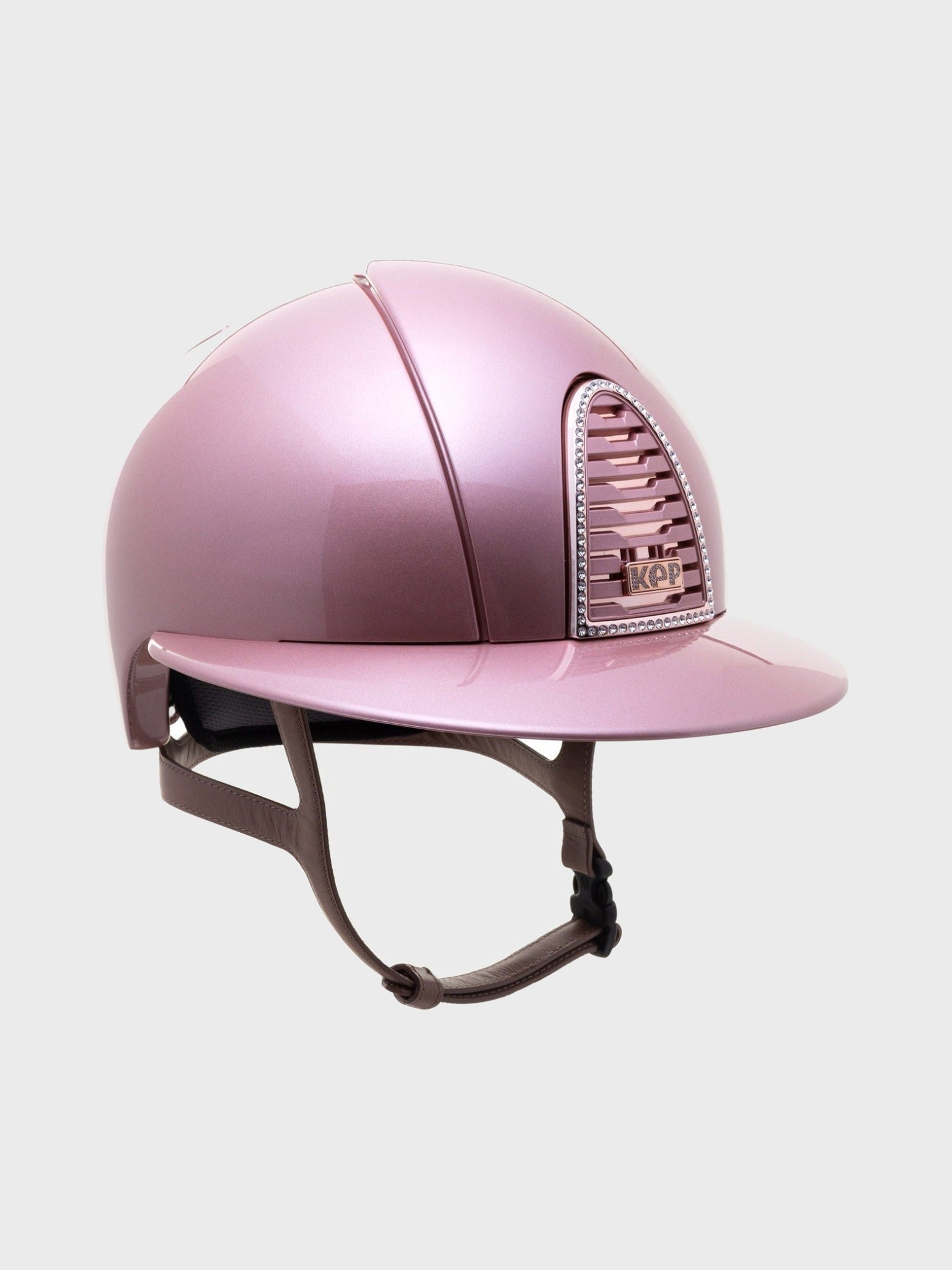 KEP ITALIA CROMO 2.0 DIAMOND KASK JEŹDZIECKI POLO VISOR/BEIGE CHIN/CRYST MIRROR RG FRAME/ZIRCONI RG LOGO RÓŻOWY - KEP Italia Equishop