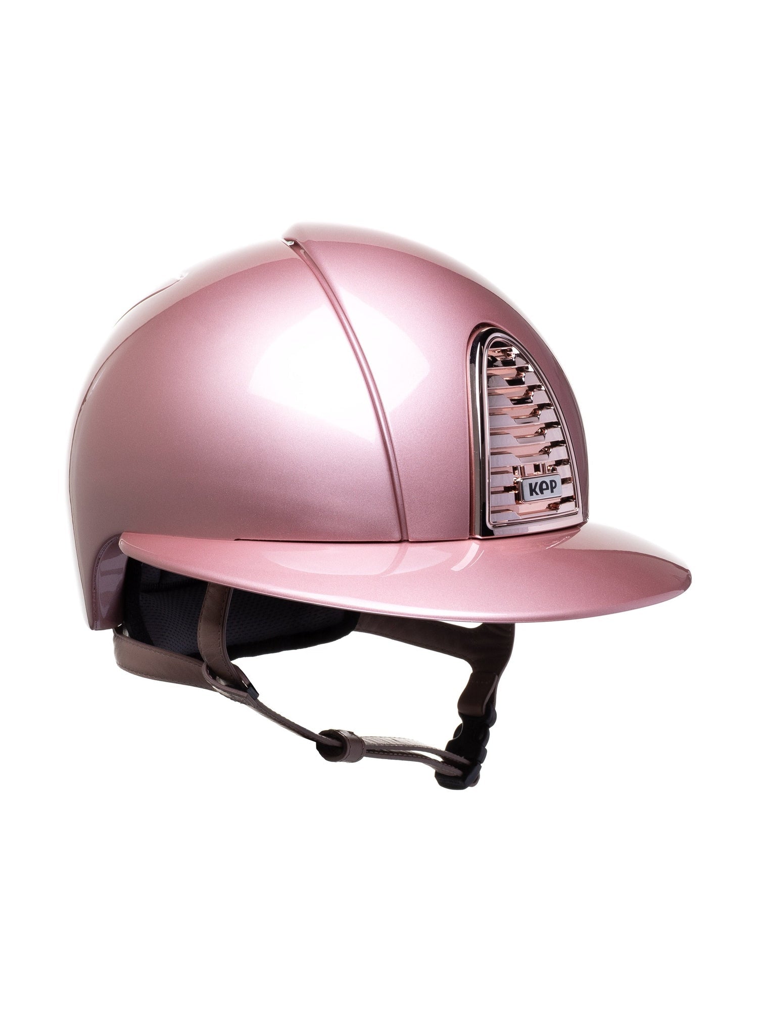 KEP ITALIA CROMO 2.0 DIAMOND KASK JEŹDZIECKI POLO VISOR/CIPRIA CHIN/MIRROR ROSEGOLD/METAL SILVER LOGO RÓŻOWY - KEP Italia Equishop