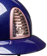 KEP ITALIA CROMO 2.0 DIAMOND KASK JEŹDZIECKI POLO VISOR/FRAME DIAMOND PINK/GRID MIRROR RG/ZIRCONI LOGO GRANATOWY - KEP Italia Equishop