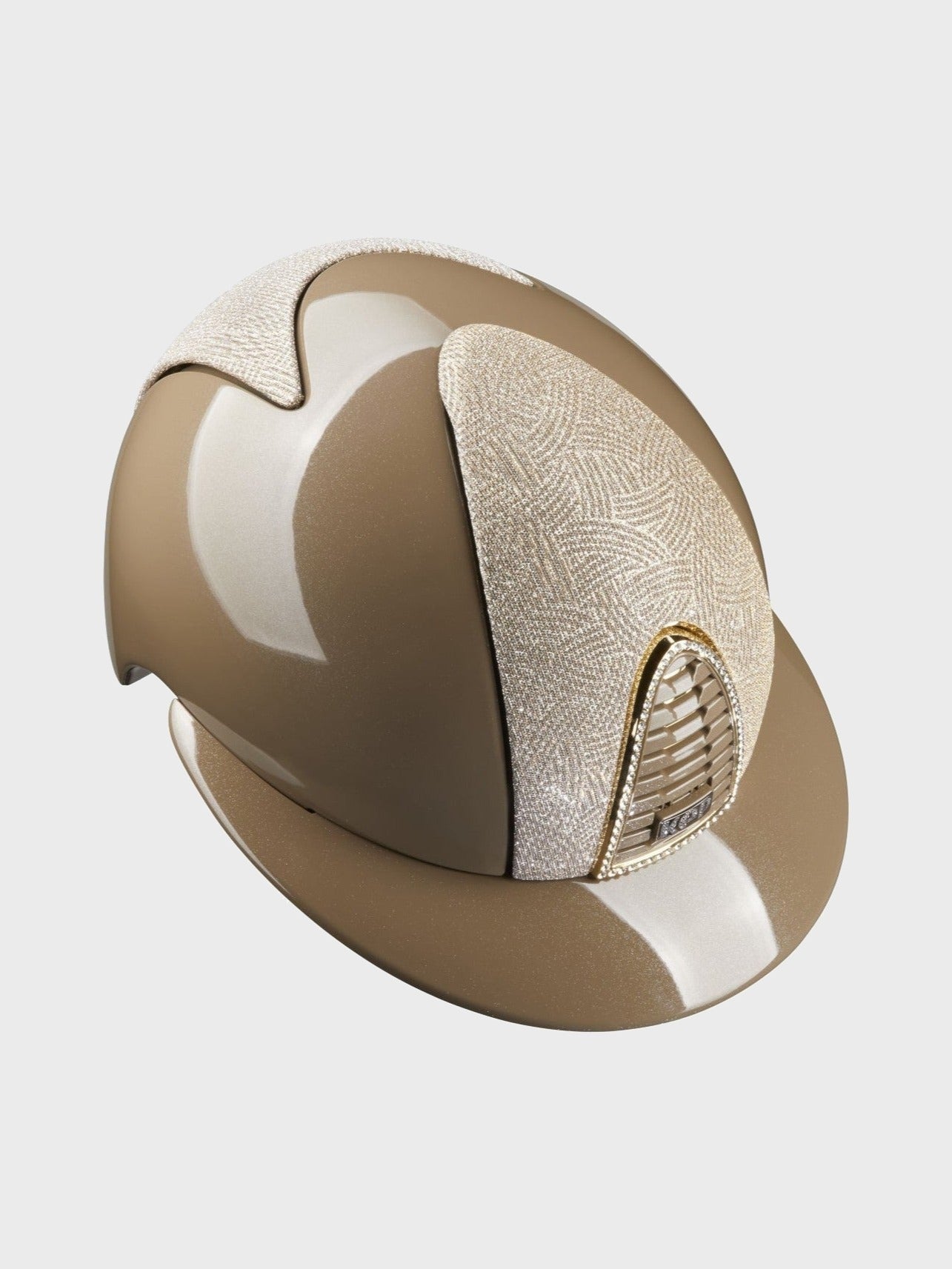 KEP ITALIA CROMO 2.0 DIAMOND TAUPE KASK JEŹDZIECKI GALASSIA GOLD SWAROVSKI CRYSTALS BEŻOWY - KEP Italia Equishop