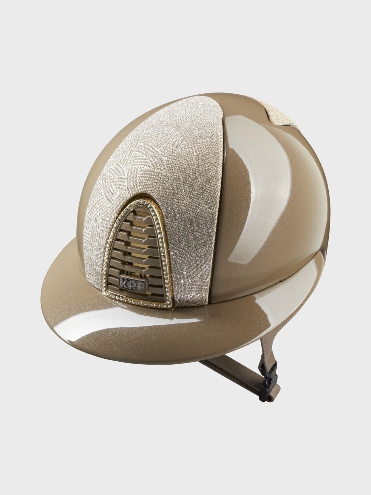 KEP ITALIA CROMO 2.0 DIAMOND TAUPE KASK JEŹDZIECKI GALASSIA GOLD SWAROVSKI CRYSTALS BEŻOWY - KEP Italia Equishop