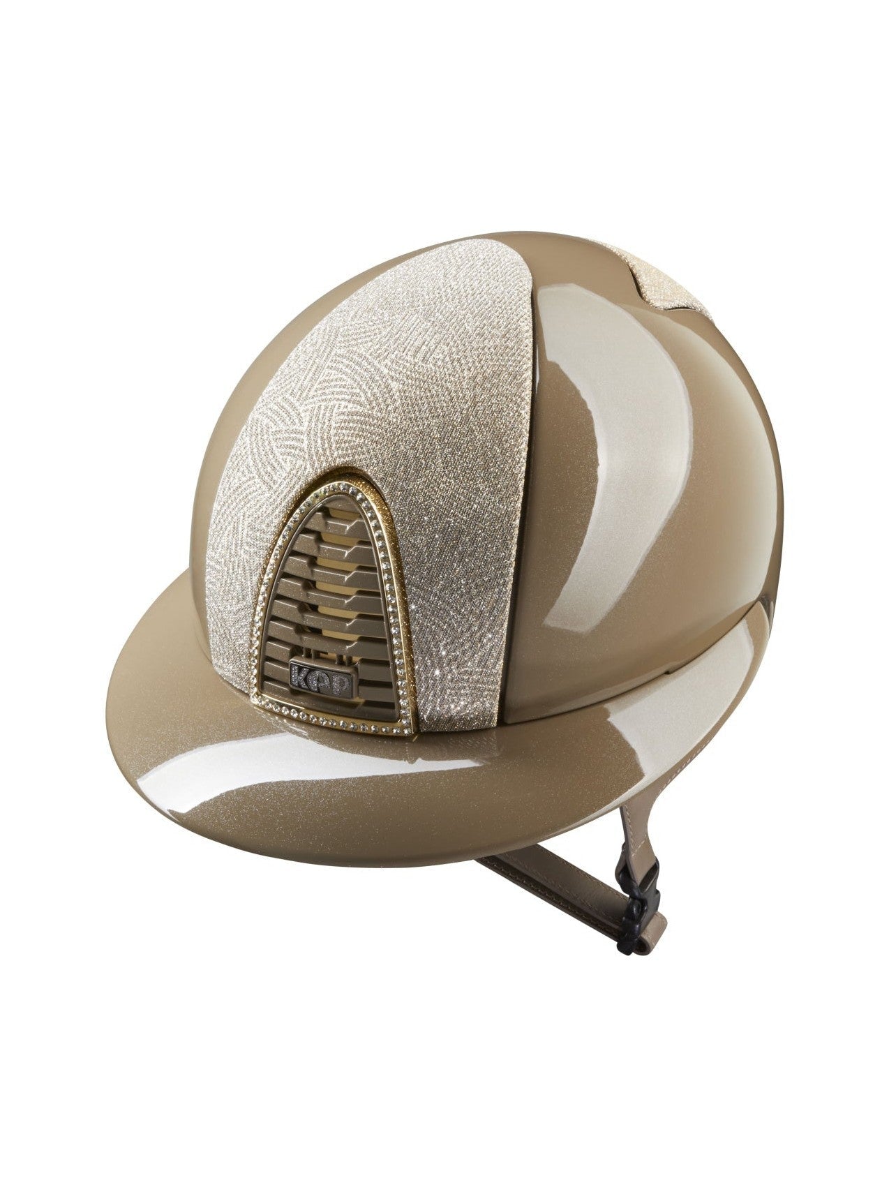 KEP ITALIA CROMO 2.0 DIAMOND TAUPE KASK JEŹDZIECKI GALASSIA GOLD SWAROVSKI CRYSTALS BEŻOWY - KEP Italia Equishop