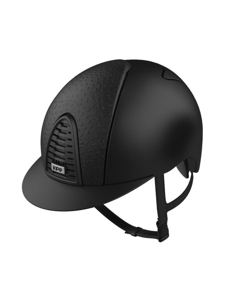 KEP ITALIA CROMO 2.0 LEATHER KASK JEŹDZIECKI OSTRICH CZARNY - KEP Italia Equishop