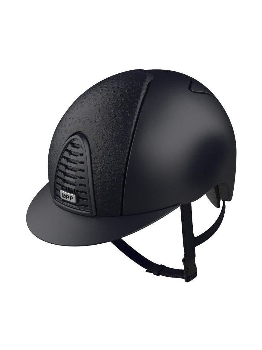 KEP ITALIA CROMO 2.0 LEATHER KASK JEŹDZIECKI OSTRICH GRANATOWY - KEP Italia Equishop