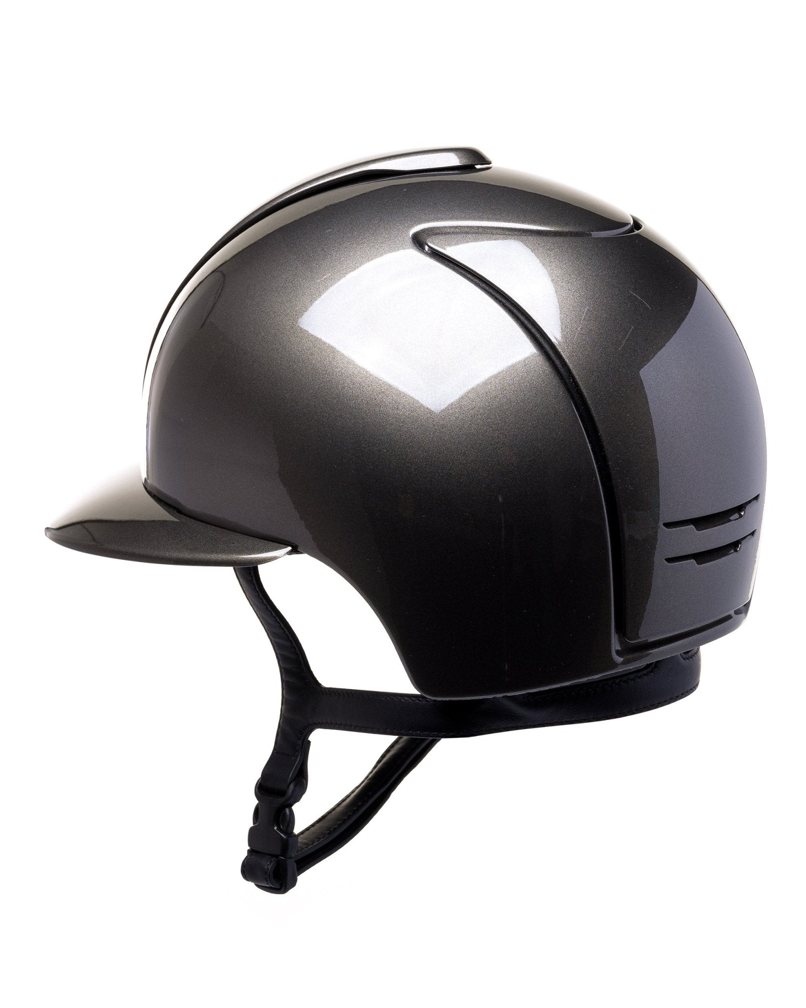 KEP ITALIA CROMO 2.0 METAL KASK JEŹDZIECKI POLO VISOR/CRYSTAL MIRROR/WHITE CRYSTALS CIEMNOZIELONY - Kep Italia Equishop